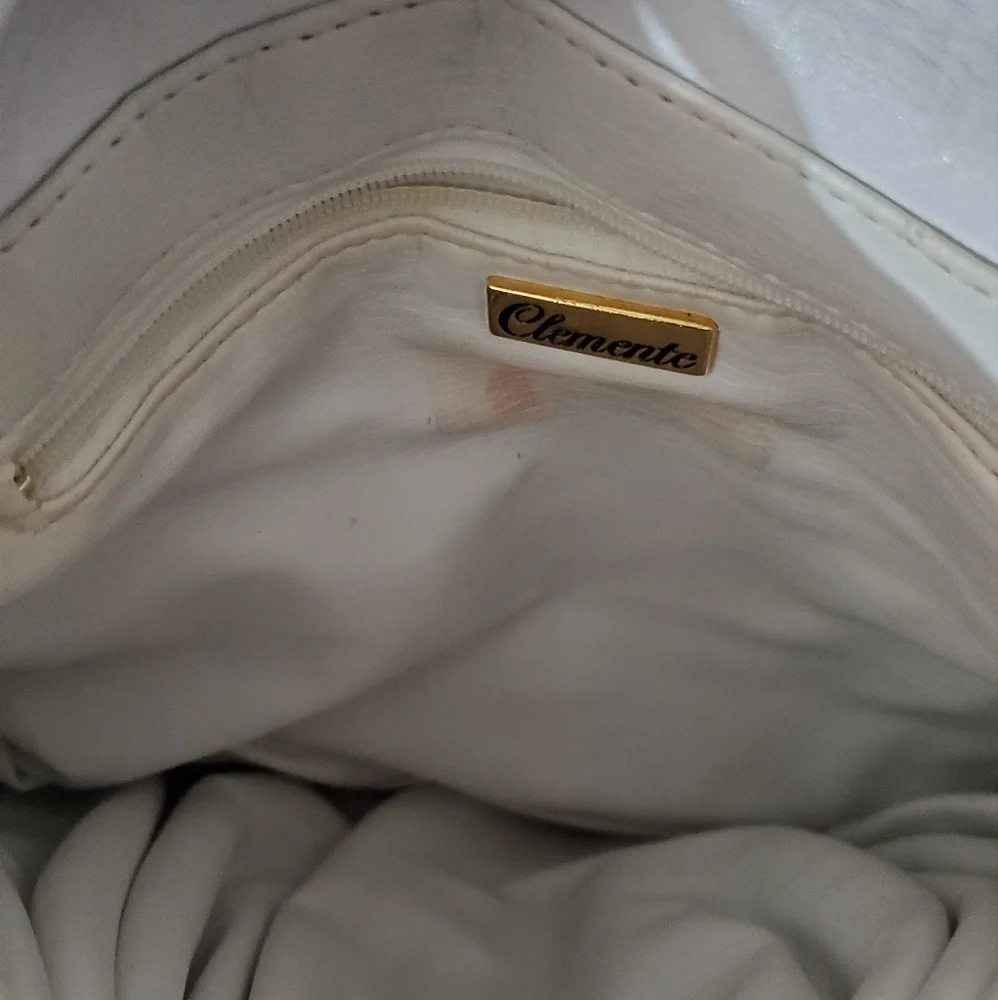 Vintage 50's Clemente leather white purse ruffle bow shoulder bag EXCELLENT COND - Picture 6 of 10